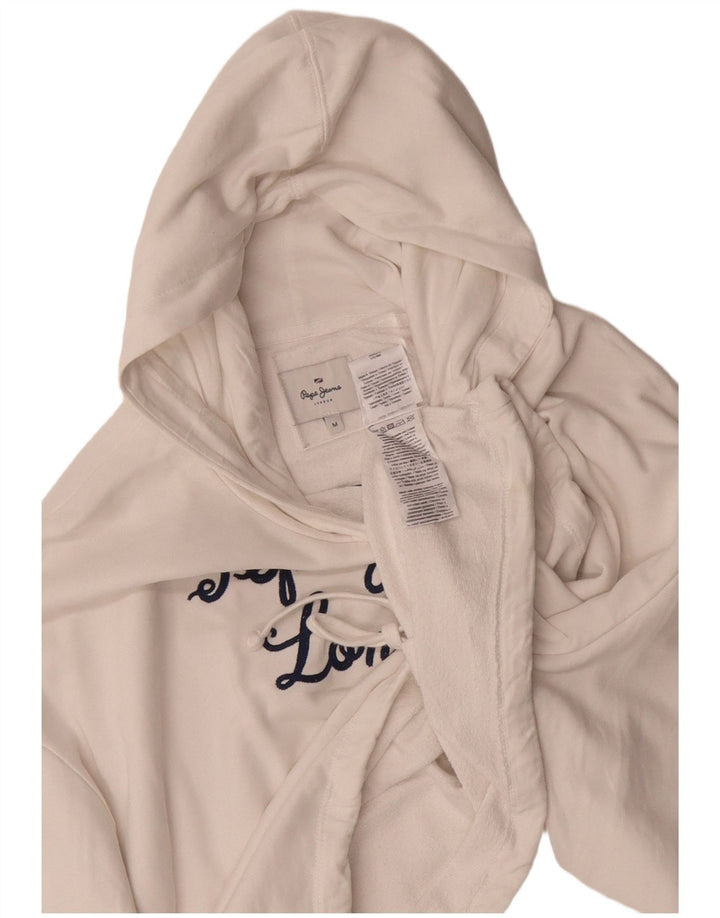 Suéter feminino com capuz estampado oversized PEPE JEANS Reino Unido 14 médio branco