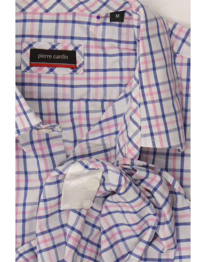 Camisa masculina Pierre Cardin de algodão xadrez azul médio