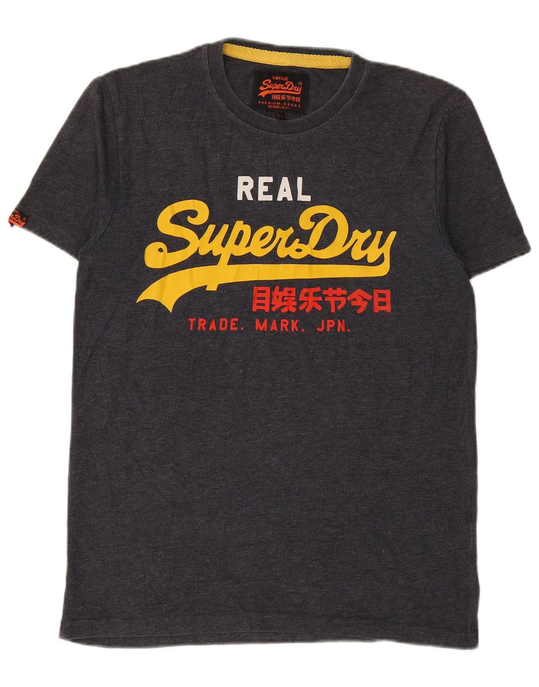 Camiseta masculina SUPERDRY com estampa gráfica cinza médio algodão
