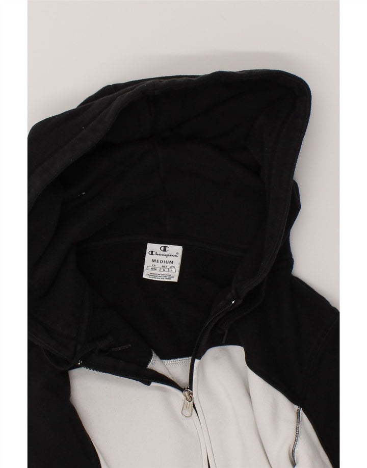 CHAMPION Womens Zip Hoodie Sweater UK 12 Medium White Colourblock Cotton Vintage Champion and Second-Hand Champion from Messina Hembry 
