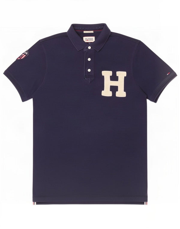 Camisa polo masculina Tommy Hilfiger gráfica média algodão azul marinho