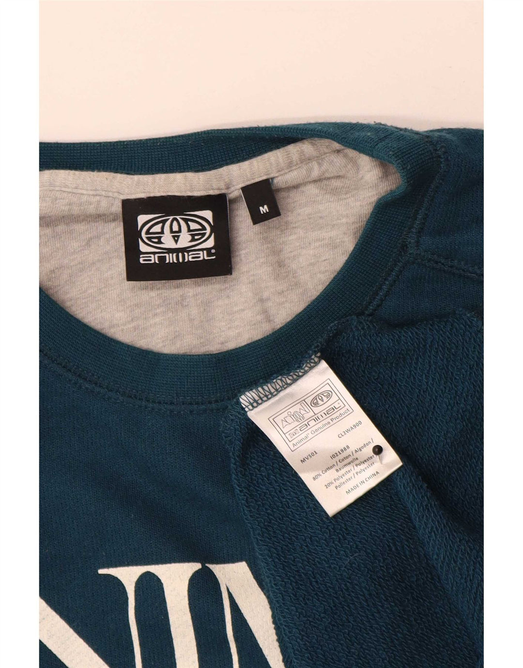 Animal Mens Gráfico Moletom Jumper Médio Algodão Azul