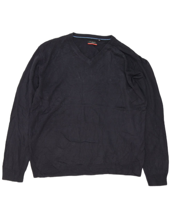 Suéter masculino Pierre Cardin com decote em V XL azul marinho acrílico