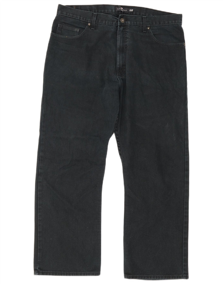 Calça jeans reta masculina Marks & Spencer Blue Harbor W38 L29 algodão preto