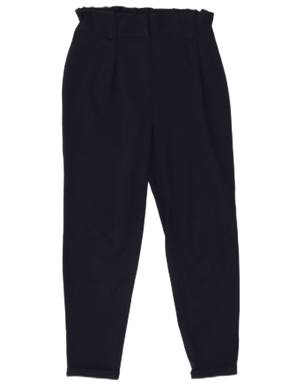 Calça feminina casual de cintura alta Coast UK 10 pequena W28 L26 azul marinho
