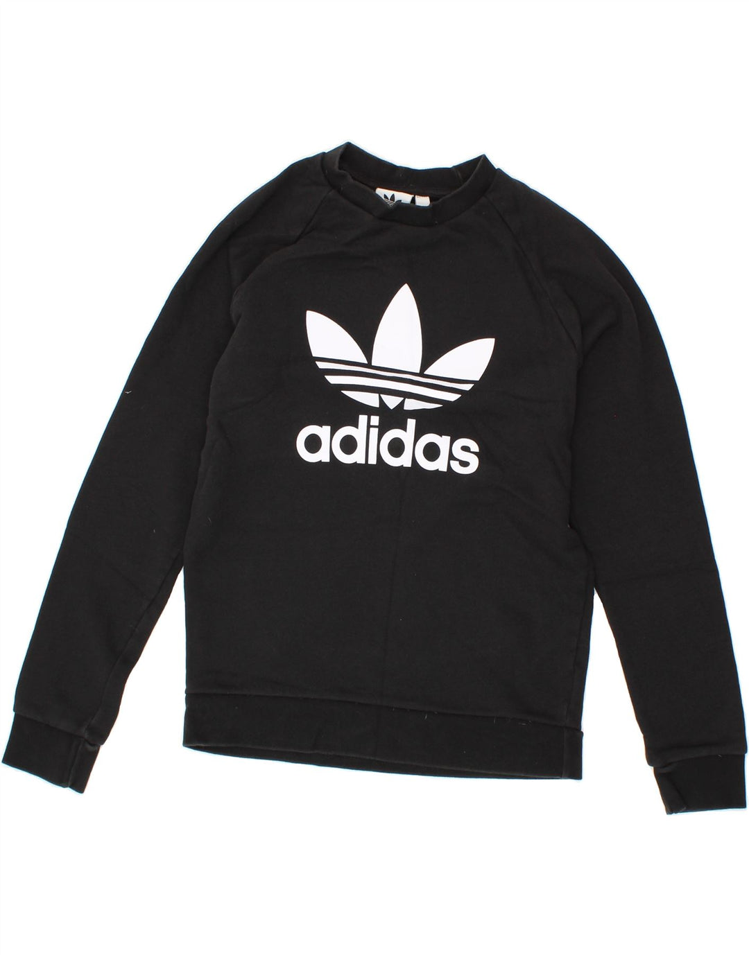 ADIDAS Mens Graphic Sweatshirt Jumper Small Black Cotton Vintage Adidas and Second-Hand Adidas from Messina Hembry 
