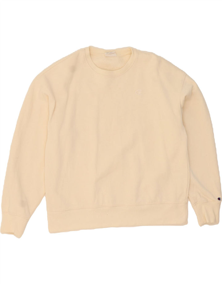 CHAMPION Mens Sweatshirt Jumper Small Beige Cotton Vintage Champion and Second-Hand Champion from Messina Hembry 