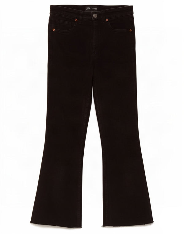 Zara Jeans feminino queimado EU 36 XS W26 L26 algodão preto