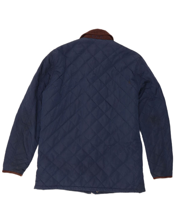 Jaqueta acolchoada masculina Crew Clothing UK 38 bloco colorido azul marinho médio