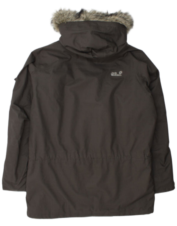 Jaqueta masculina Jack Wolfskin Sherpa Parka com capuz Reino Unido 44/46 XL poliéster cinza