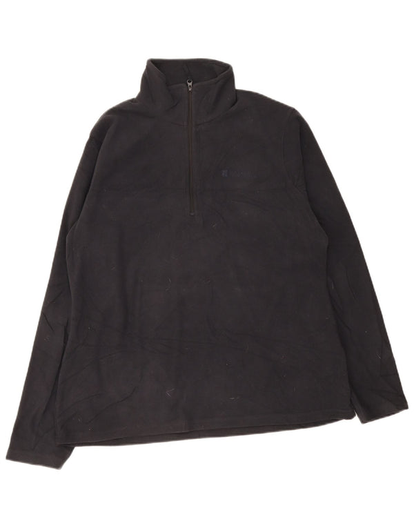 Jumper de lã feminino com zíper e gola em armazém UK 16 grande poliéster preto