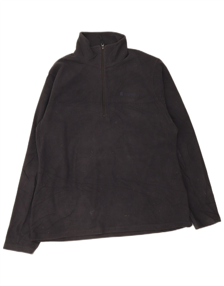 Jumper de lã feminino com zíper e gola em armazém UK 16 grande poliéster preto