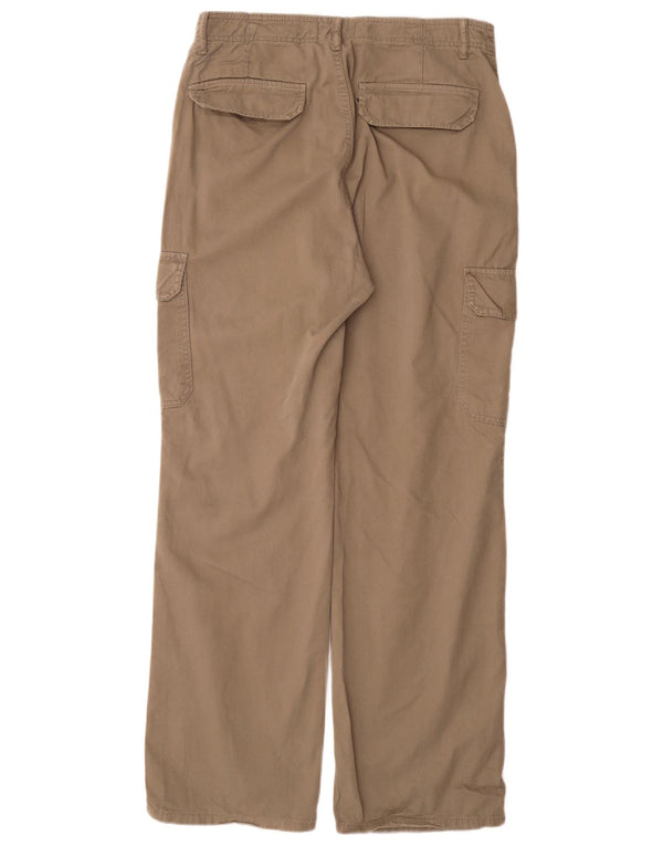 Zara Calça cargo feminina folgada EU 42 grande W32 L31 algodão bege