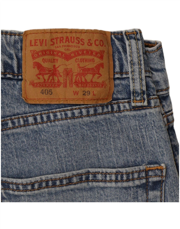 Shorts jeans masculino 405 Levi's W29 pequeno azul algodão