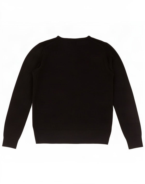 Suéter feminino Marks & Spencer com gola redonda Reino Unido 14 grande acrílico preto