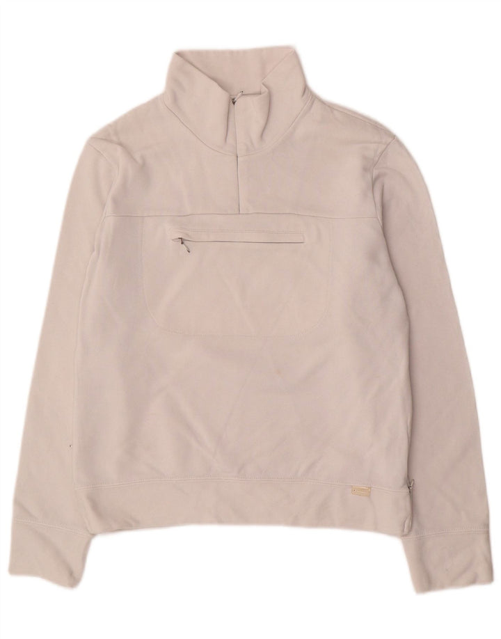 Suéter feminino Champion com gola e zíper UK 10 pequeno branco
