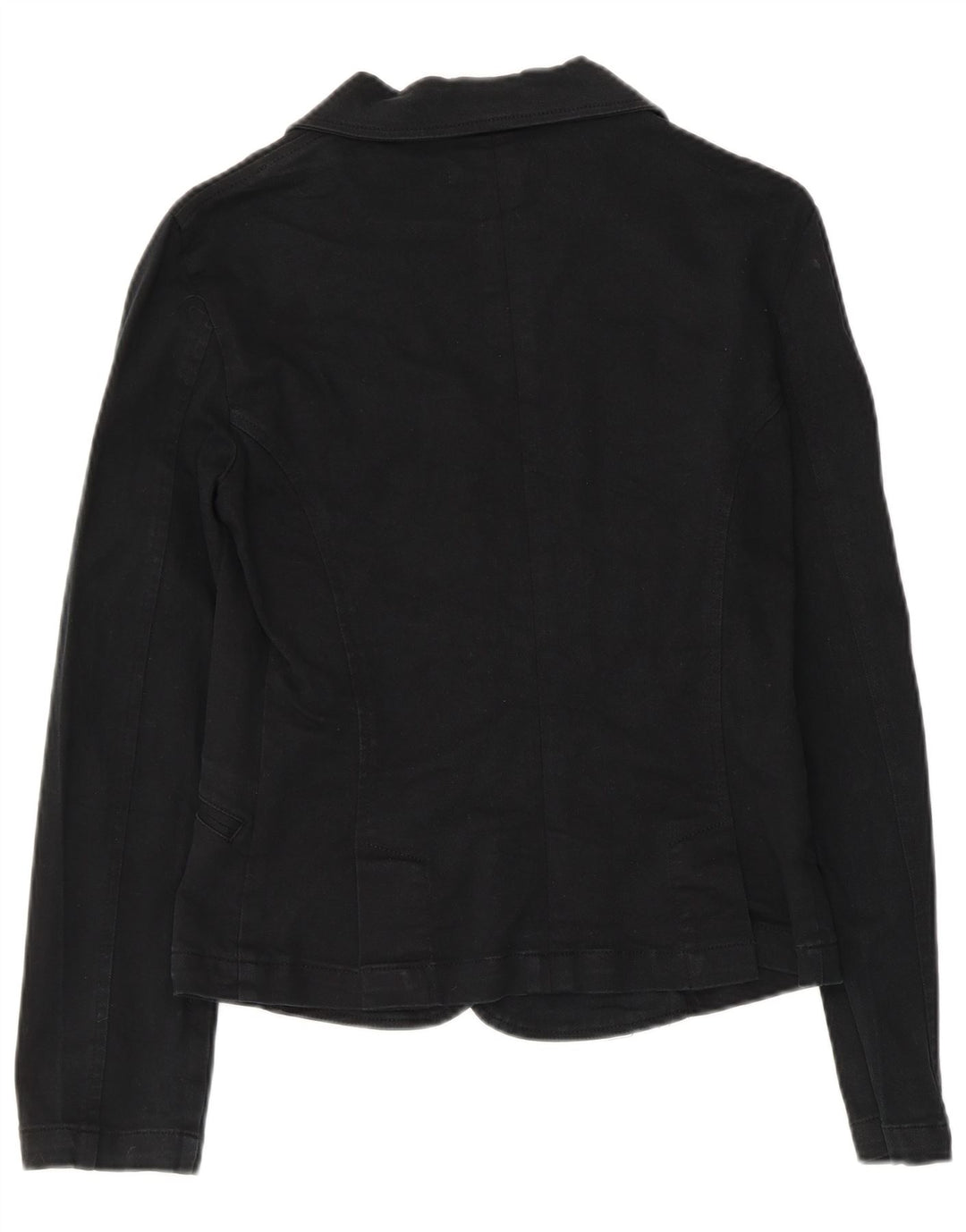 Jaqueta blazer feminina Zara Trafaluc com 2 botões Reino Unido 14 grande algodão preto
