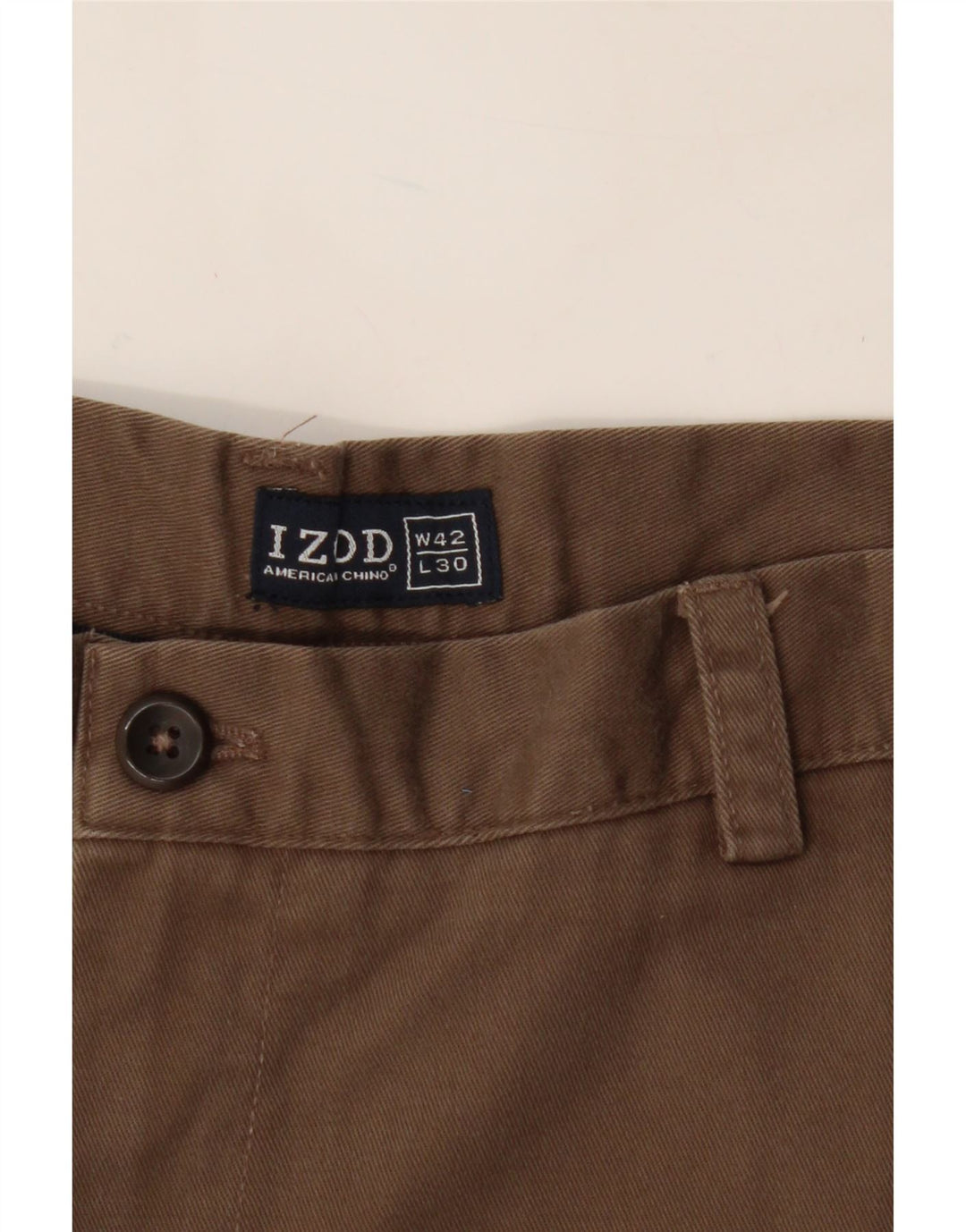 IZOD Mens Straight Chino Trousers W42 L30  Brown Cotton Vintage Izod and Second-Hand Izod from Messina Hembry 