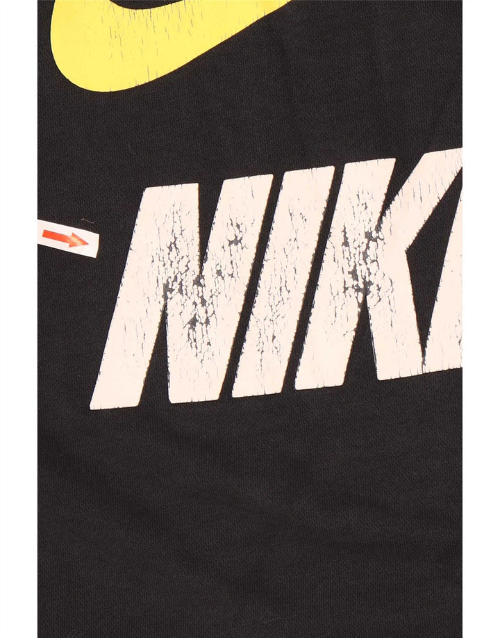 Jumper com capuz gráfico masculino Nike pequeno algodão preto