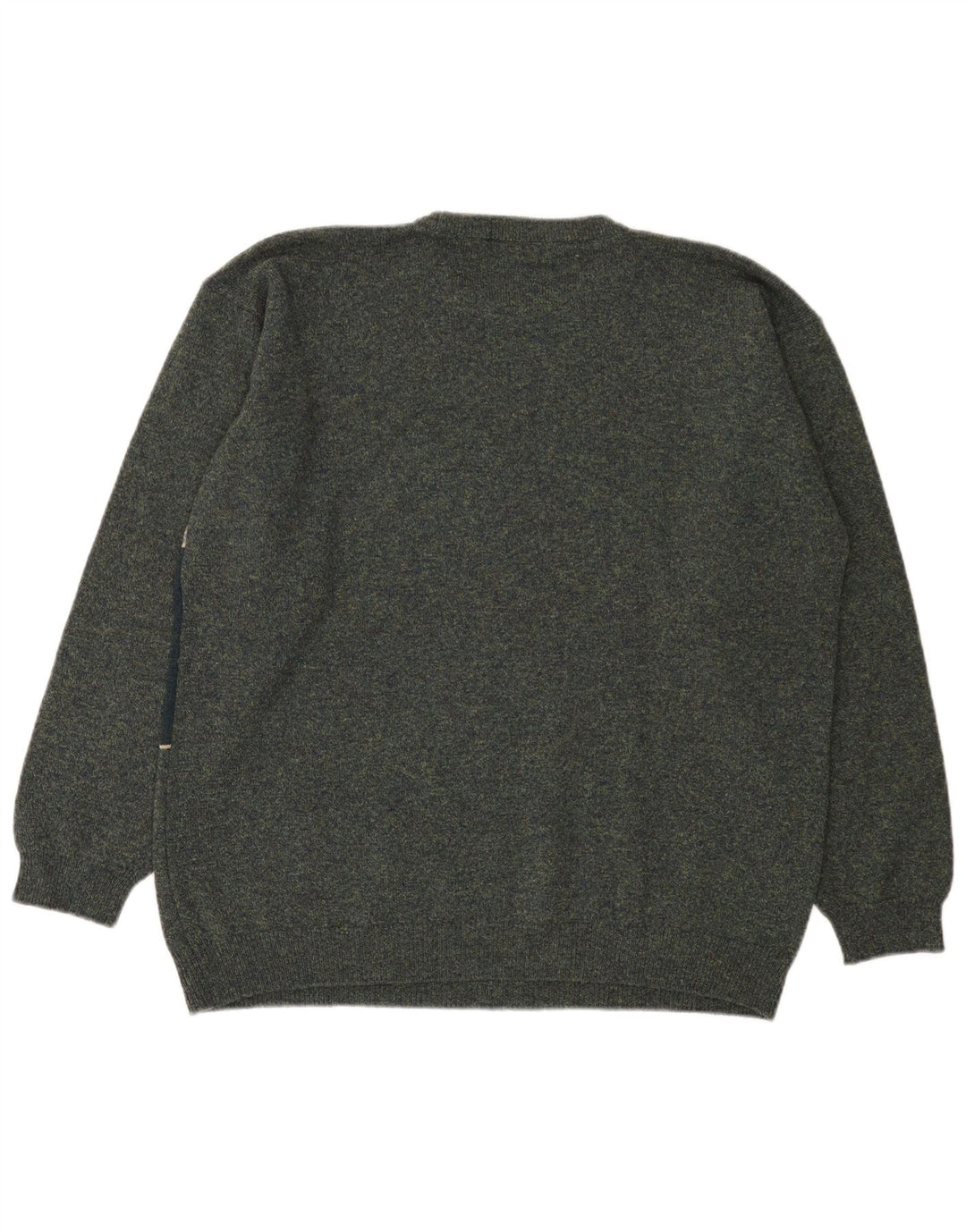 Suéter masculino Marks & Spencer com gola redonda, grande bloco colorido verde