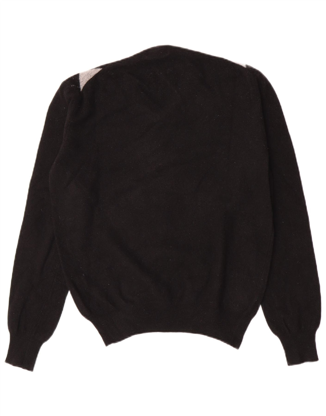 Suéter masculino Kappa com decote em V médio preto Argyle/Diamante