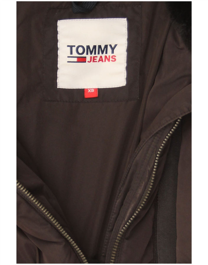 Jaqueta Tommy Hilfiger Feminina Crop Oversized Acolchoada UK 6 XS Cinza Poliamida