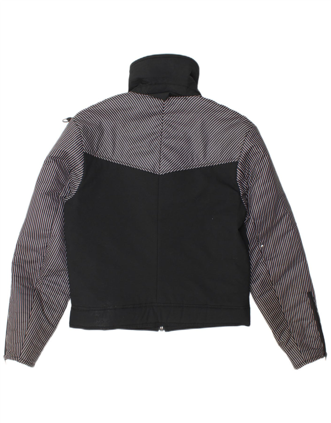 Jaqueta acolchoada masculina vintage UK 36 poliamida colorblock preta pequena