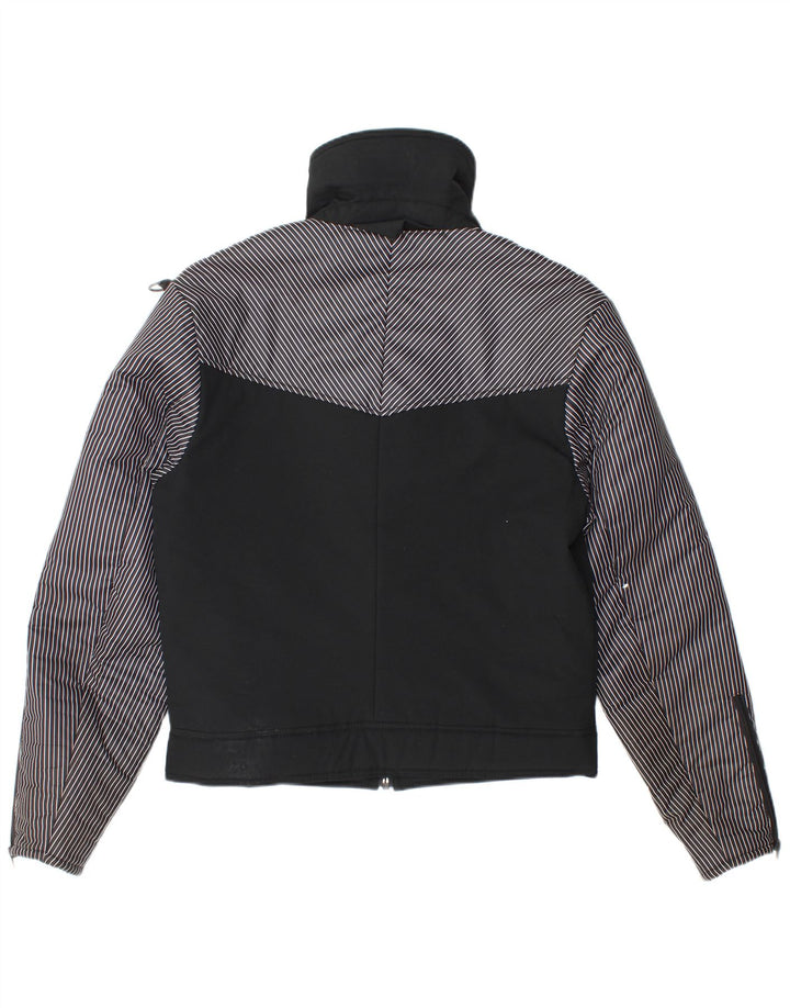 Jaqueta acolchoada masculina vintage UK 36 poliamida colorblock preta pequena