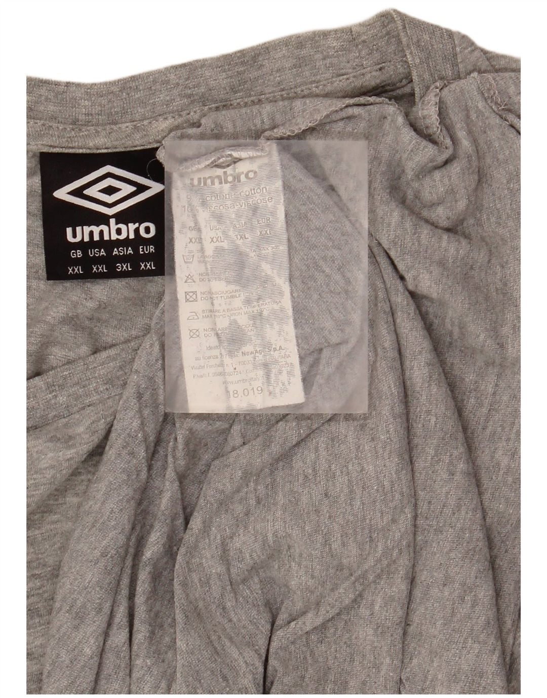 Camiseta masculina UMBRO Top 2XL algodão cinza