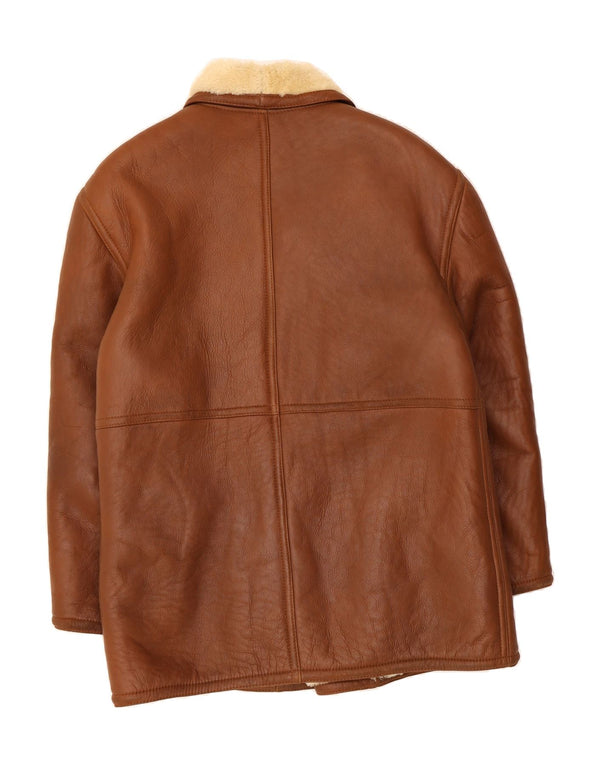 Jaqueta masculina VINTAGE Shearling IT 52 XL marrom shearling