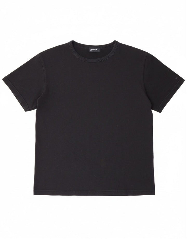 Camiseta masculina LERROS Top grande de algodão preto