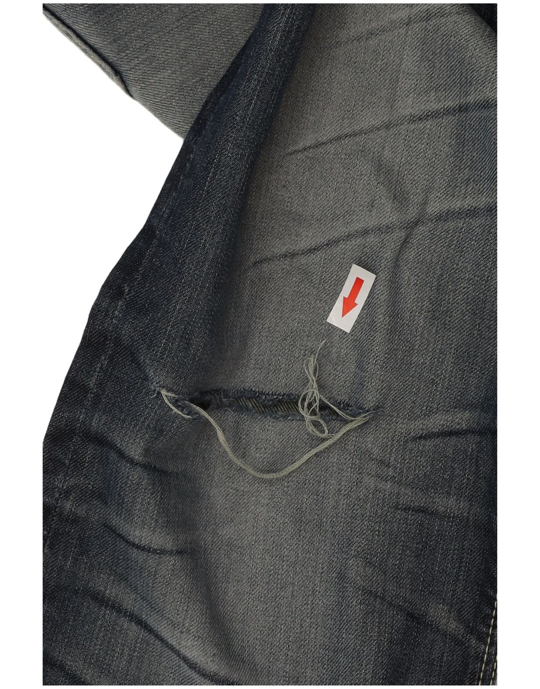 Superdry Masculino Officer Straight Jeans W34 L32 Azul Algodão