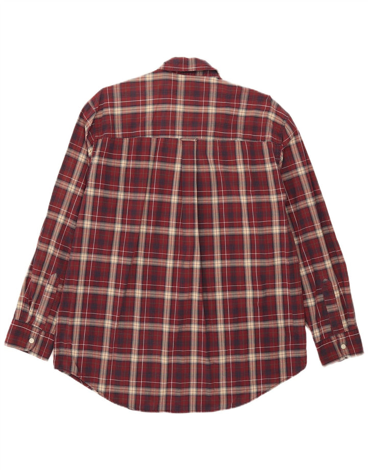 Camisa masculina Chaps grande algodão xadrez Borgonha