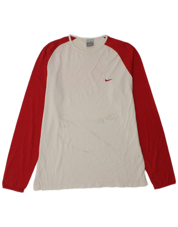 Top masculino Nike manga comprida UK 45/47 XL branco colorblock algodão