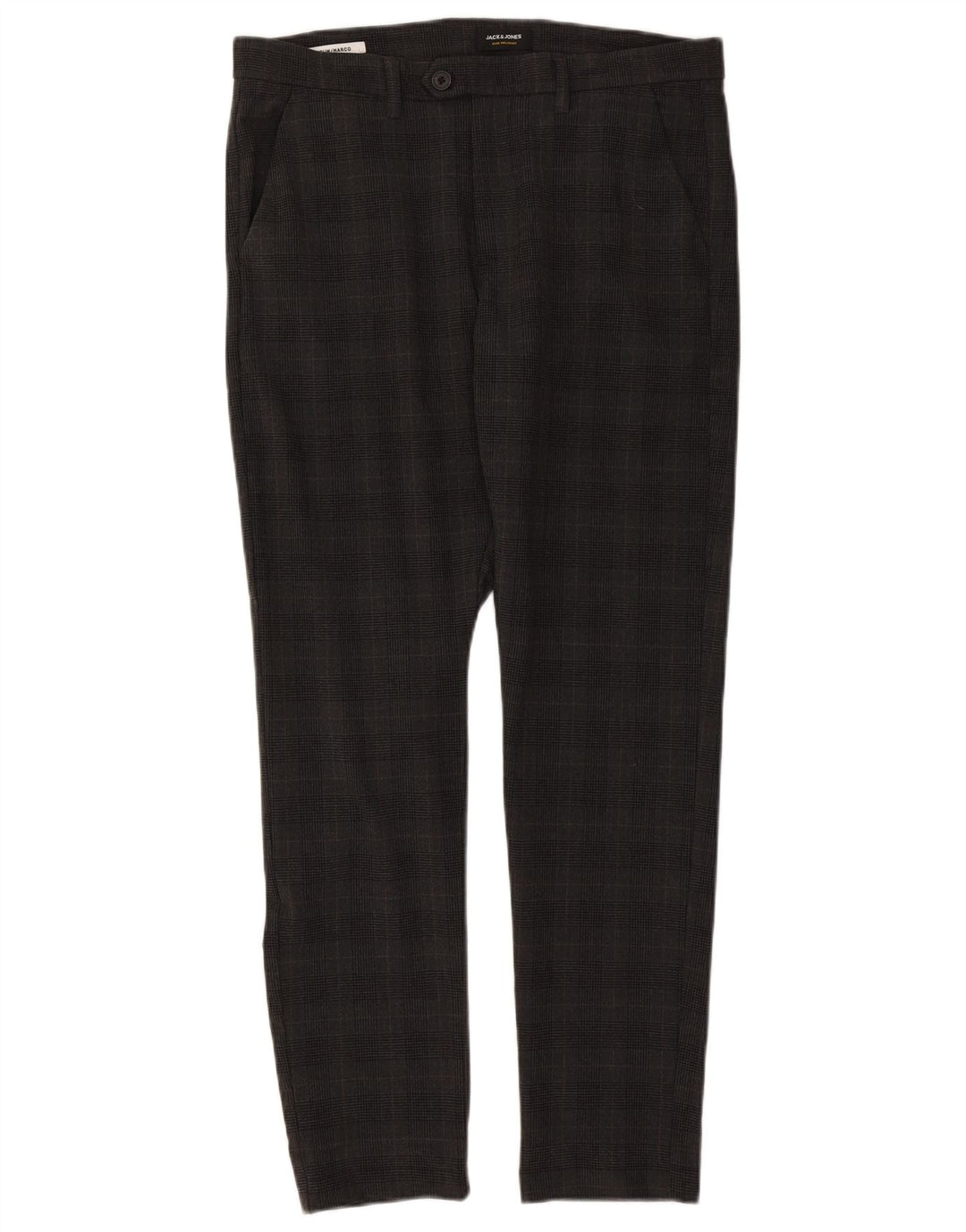 Calça masculina Jack & Jones Marco Slim Suit W34 L32 cinza xadrez poliéster