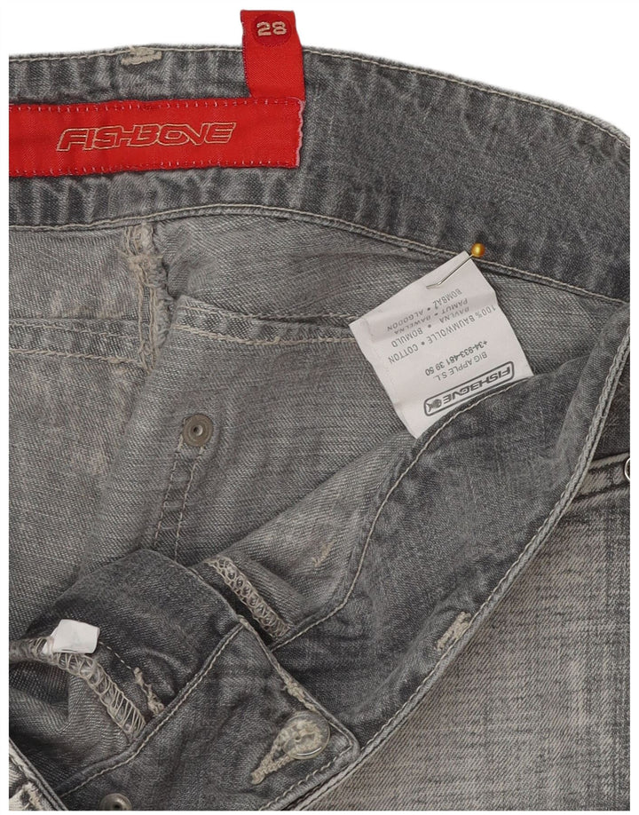 Jeans feminino bootcut FISHBONE W28 L34 algodão cinza