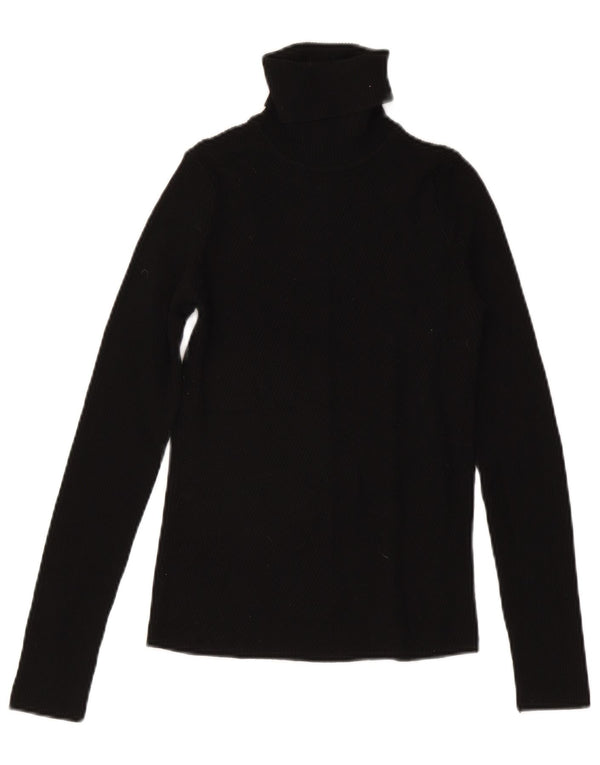 Blusa feminina Zara com gola redonda e viscose preta média UK 12