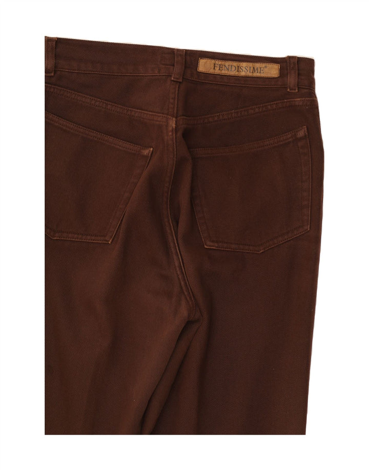 FENDISSIME Womens Straight Jeans W31 L30 Brown Cotton Vintage Fendissime and Second-Hand Fendissime from Messina Hembry 