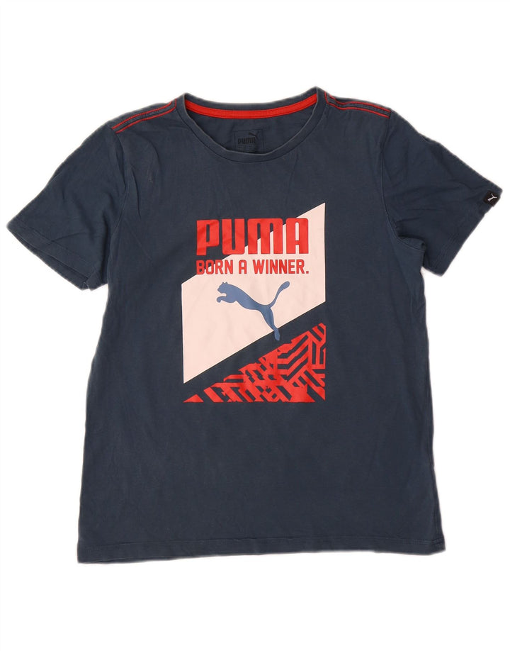 Camiseta PUMA Meninos Graphic 11-12 Anos Azul Marinho