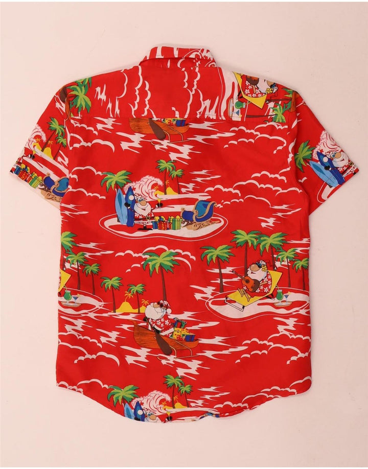 Camisa de manga curta Lowes Boys com padrão abstrato 11-12 anos vermelho havaiano