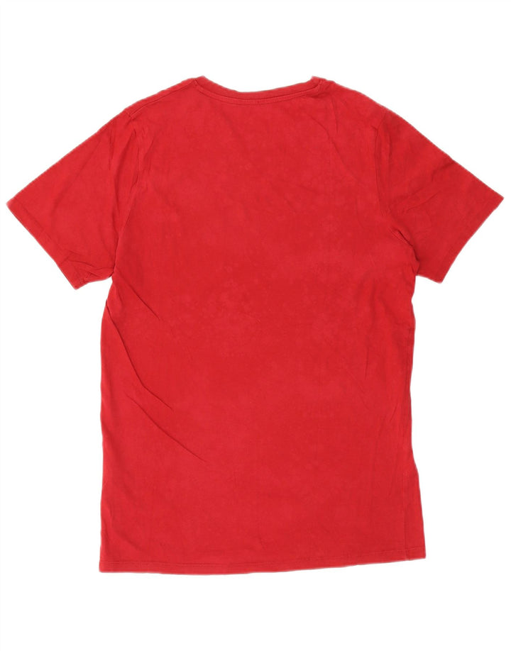 Jack & Jones Mens Slim Fit Camiseta Top Médio Algodão Vermelho