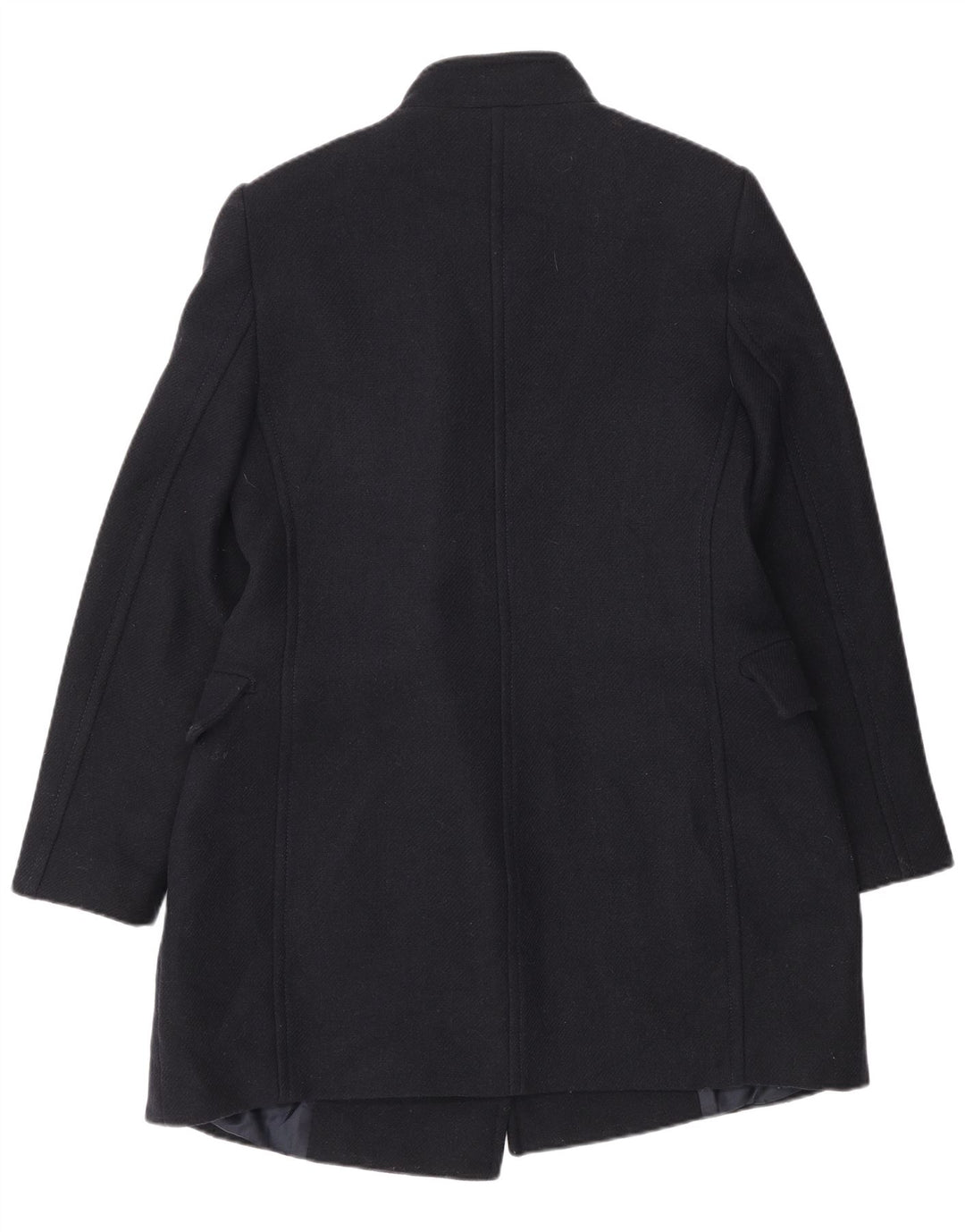 Casaco feminino Zara com peito duplo Reino Unido 16 grande lã azul marinho