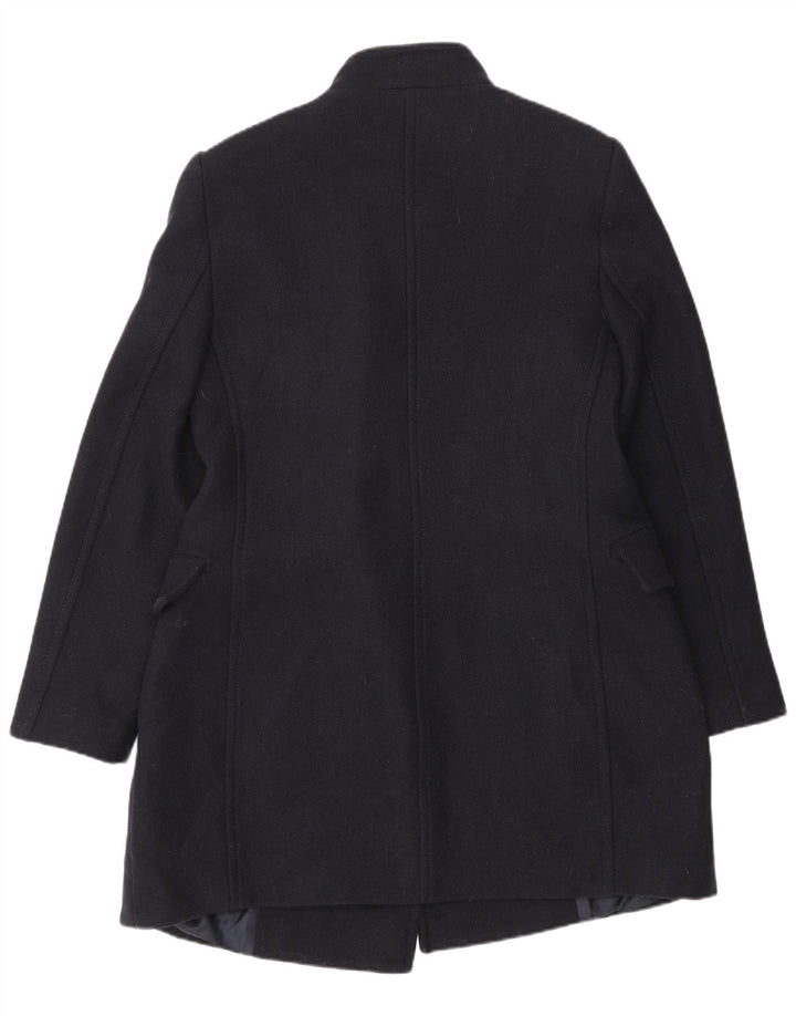 Casaco feminino Zara com peito duplo Reino Unido 16 grande lã azul marinho