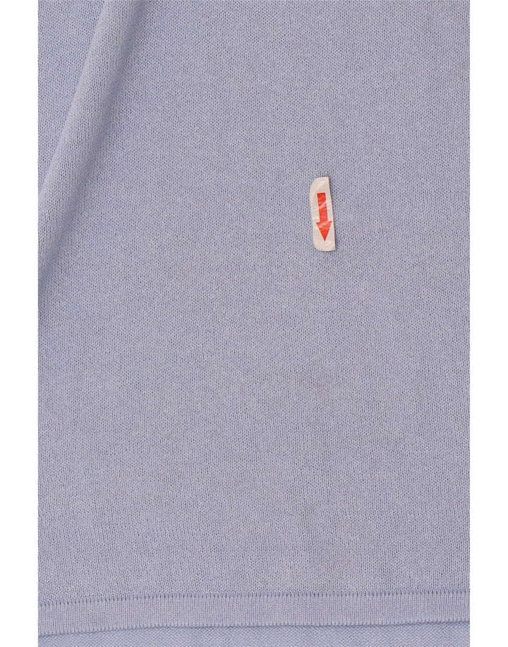 Top feminino Marks & Spencer manga comprida Reino Unido 8 viscose azul pequena