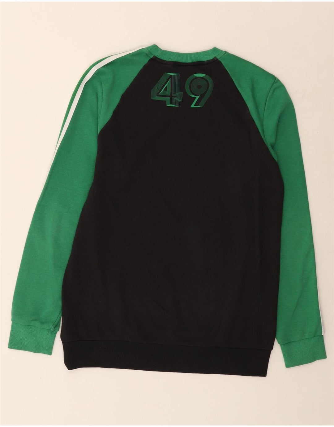 Adidas Mens Moletom Jumper Médio Preto Colorblock Algodão