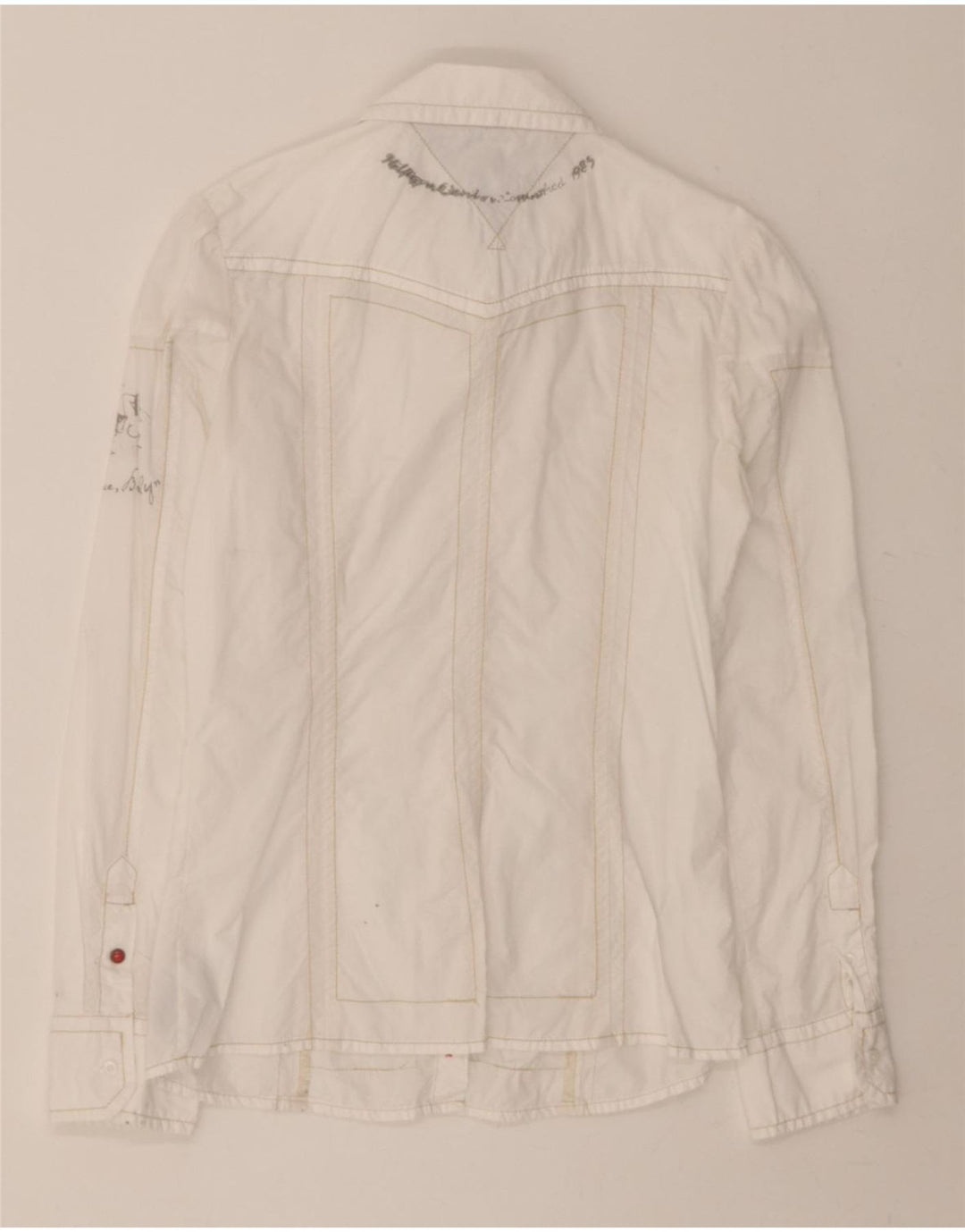 TOMMY HILFIGER Womens Shirt UK 12 Medium White Cotton Vintage Tommy Hilfiger and Second-Hand Tommy Hilfiger from Messina Hembry 