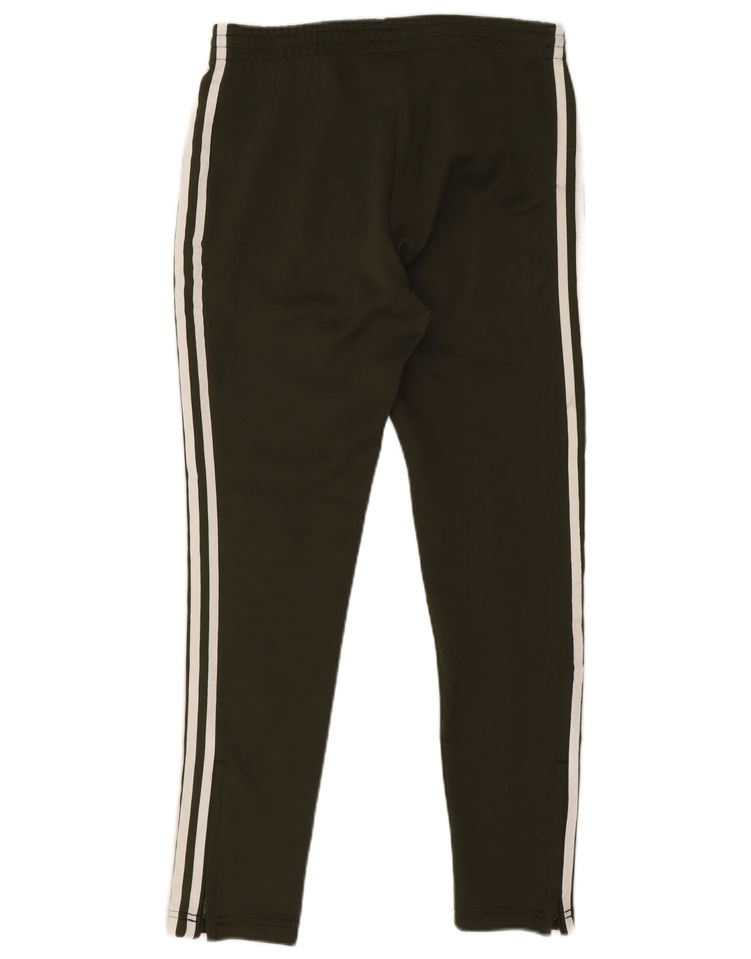 Calça de treino feminina Adidas UK 10 pequena poliéster cáqui