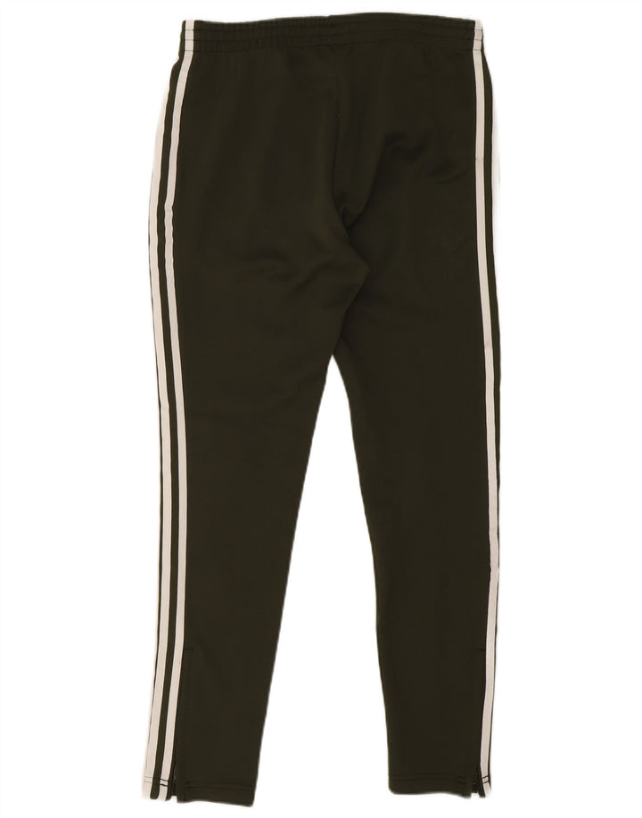 Calça de treino feminina Adidas UK 10 pequena poliéster cáqui