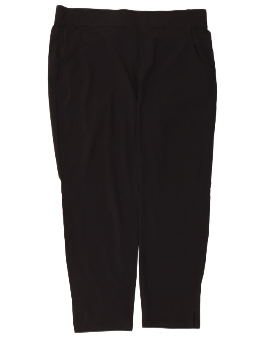 Calça feminina casual reta Eddie Bauer grande W36 L27 poliéster preto