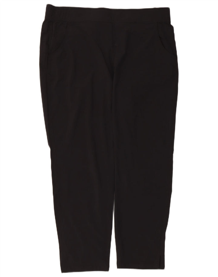 Calça feminina casual reta Eddie Bauer grande W36 L27 poliéster preto
